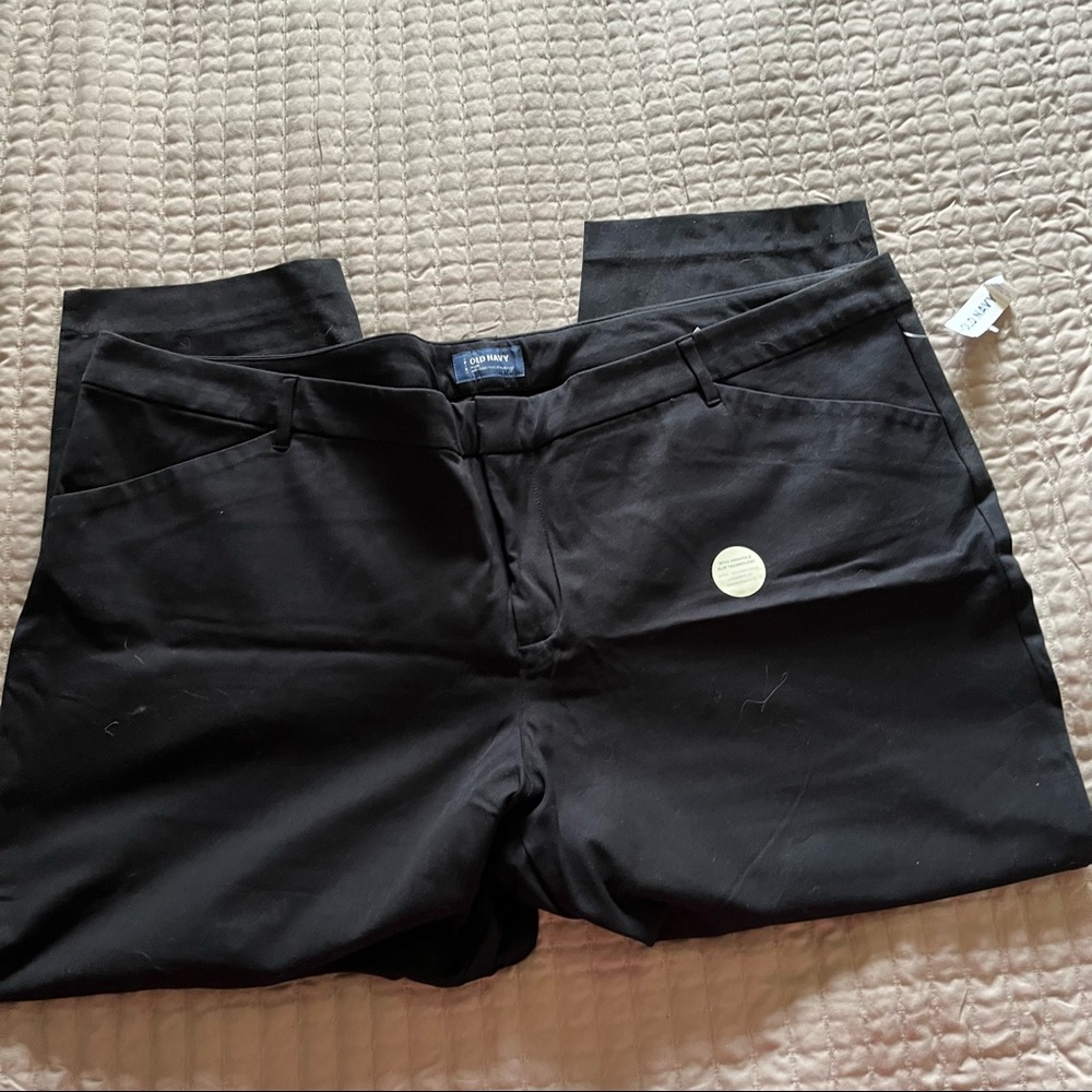 Old Navy Plus Size Pixie Mid Rise Stretch Black Slacks 28W NWT
